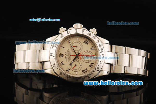 Rolex Daytona Oyster Perpetual Chronometer Automatic with White Bezel,Grey Dial and Roman Marking - Click Image to Close